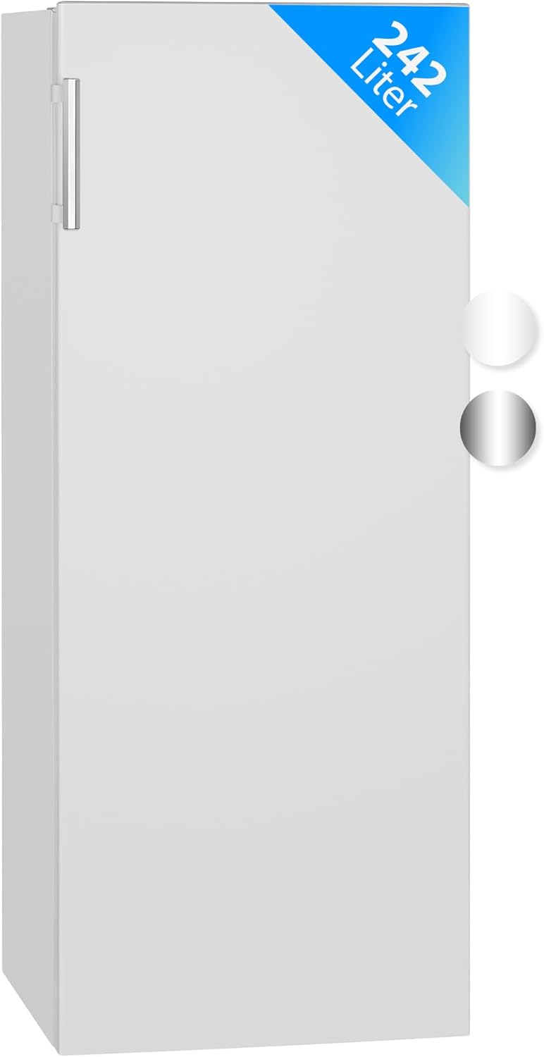 Bomann® freistehender Vollraumkühlschrank | Standkühlschrank groß 242 Liter | inkl. LED-Beleuchtung | ideal für Getränke und Lebensmittel | Türanschlag wechselbar | VS 7316.1 weiß
