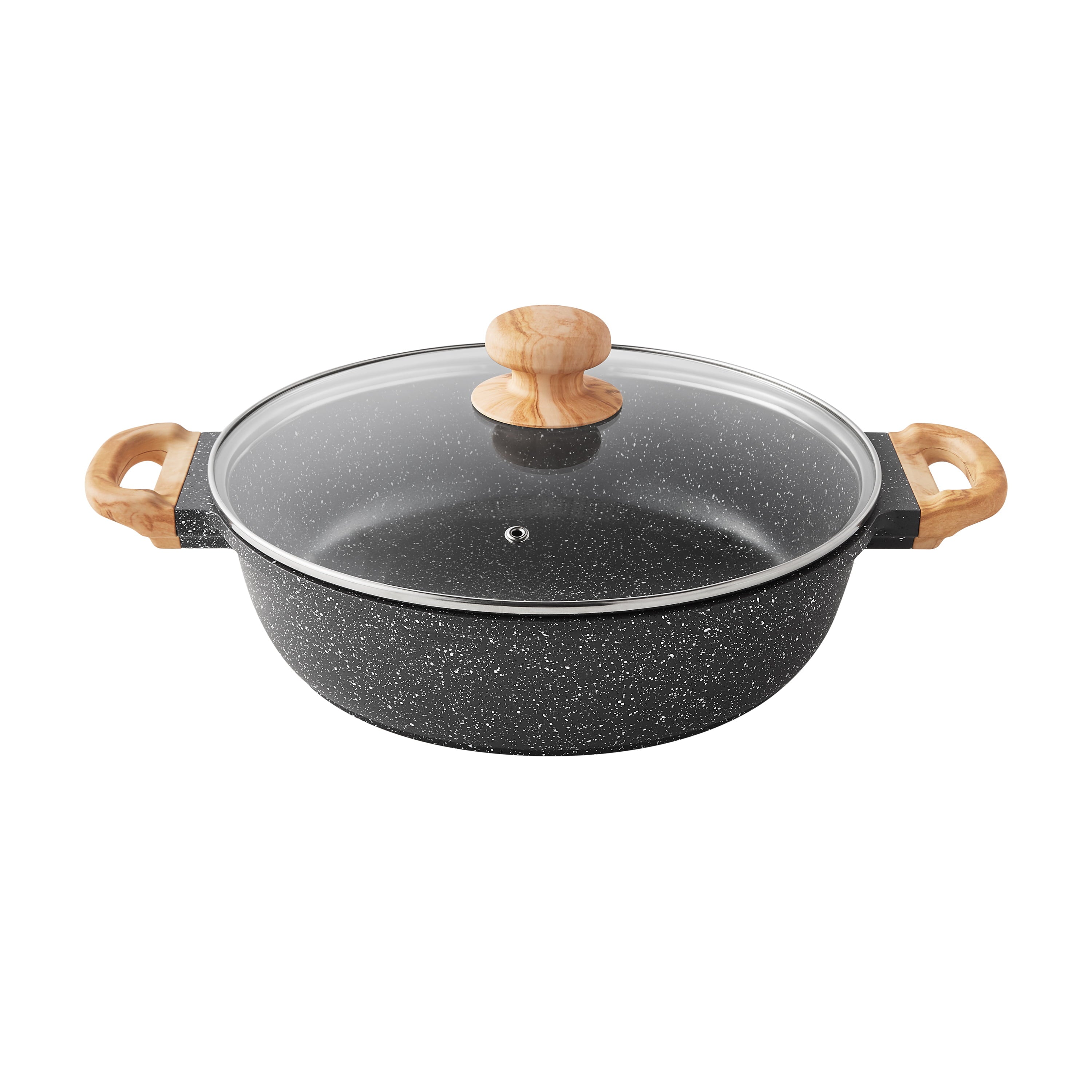 The Pioneer Woman Prairie Signature 12-Piece Cast Aluminum Cookware Set, Charcoal Speckle