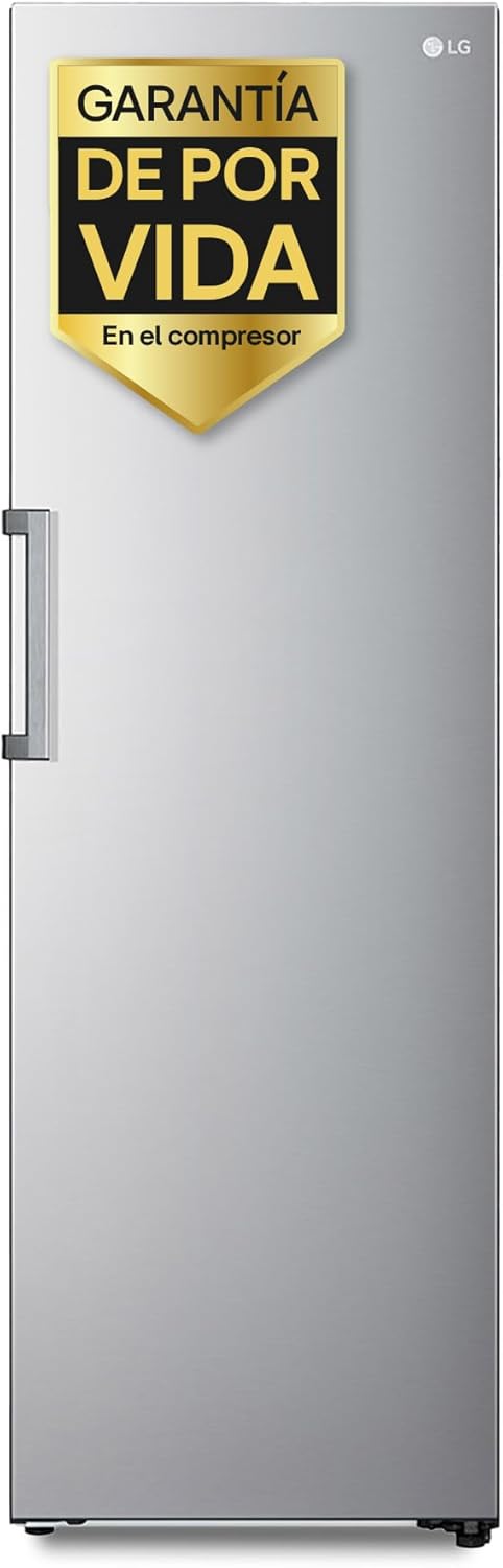 LG GLT51PZGSZ - Frigorífico No Frost, de 186 cm y 413 L, Frigorífico con Función DoorCooling, Compresor Smart Inverter y App, Diseño Minimalista, Color Inox Antihuellas