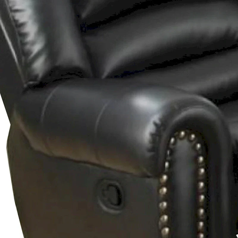 Comfort Plus Black Bonded Leather & Plywood Recliner/Glider