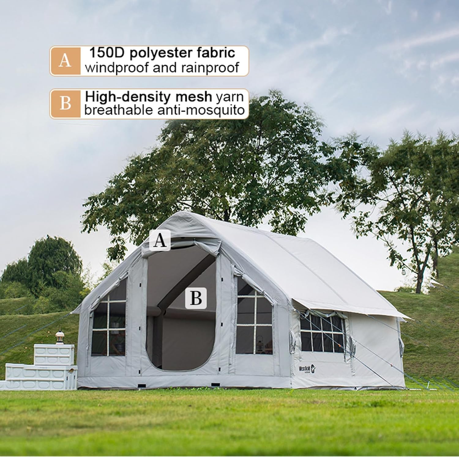 Inflatable Camping Tent with Chimney Opening