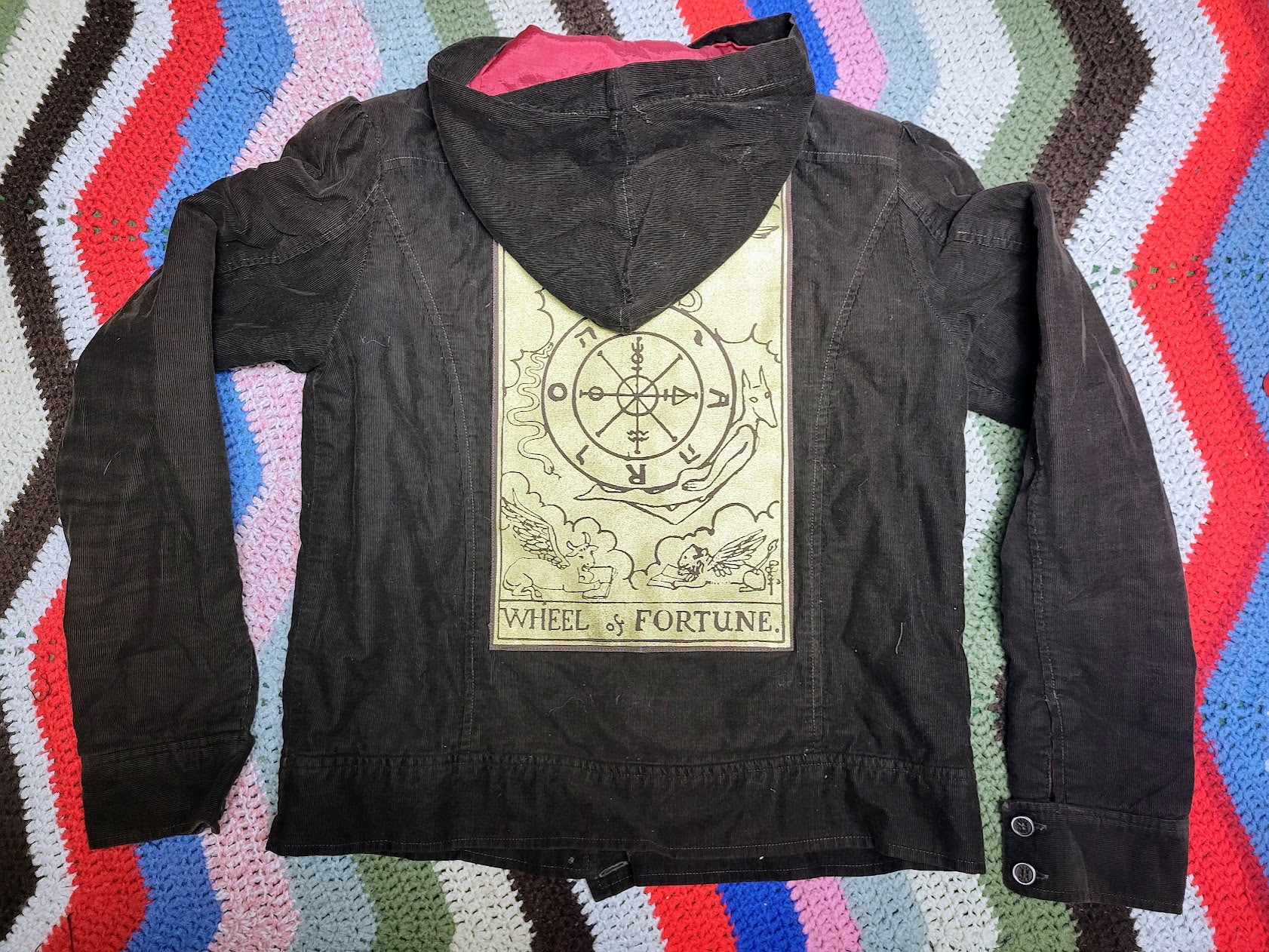 Hooded Cordoroy Metallic Fortune Bomber Jacket
