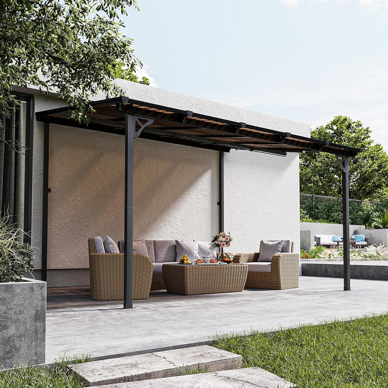 Polycarbonate Wall Mounted Lean To Gazebo