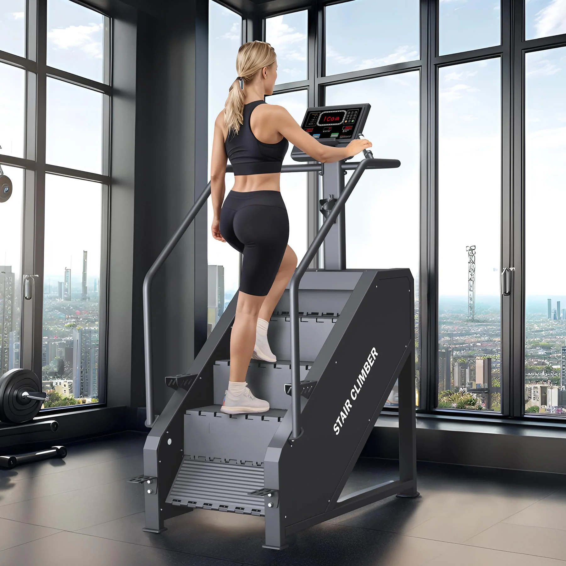 2025 Stepper Machine, Stair Stepper with LED Screen, Commercial Grade Stair Climber,Fitness Equipment with 15 Resistance Levels, 451LBS, 24-164 Steps/Minute,Black