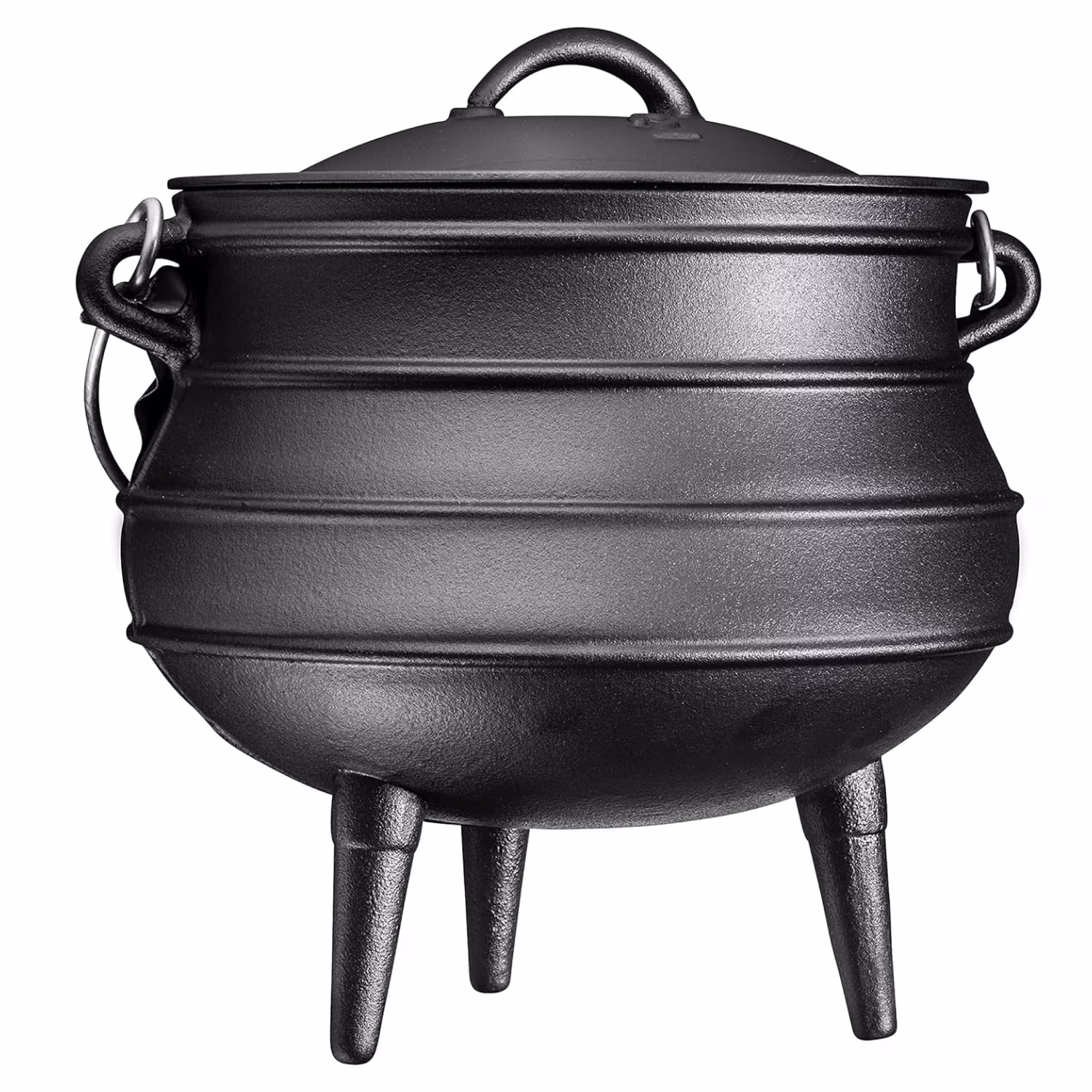 Bruntmor Pre - Seasoned Cast Iron Cauldron - Bruntmor African Potjie Pot with Lid - 3 Legs for Even Heat Distribution - Camping Dutch Oven Cookware for Over - the - Fire Cooking - 10 Quarts, X - Large