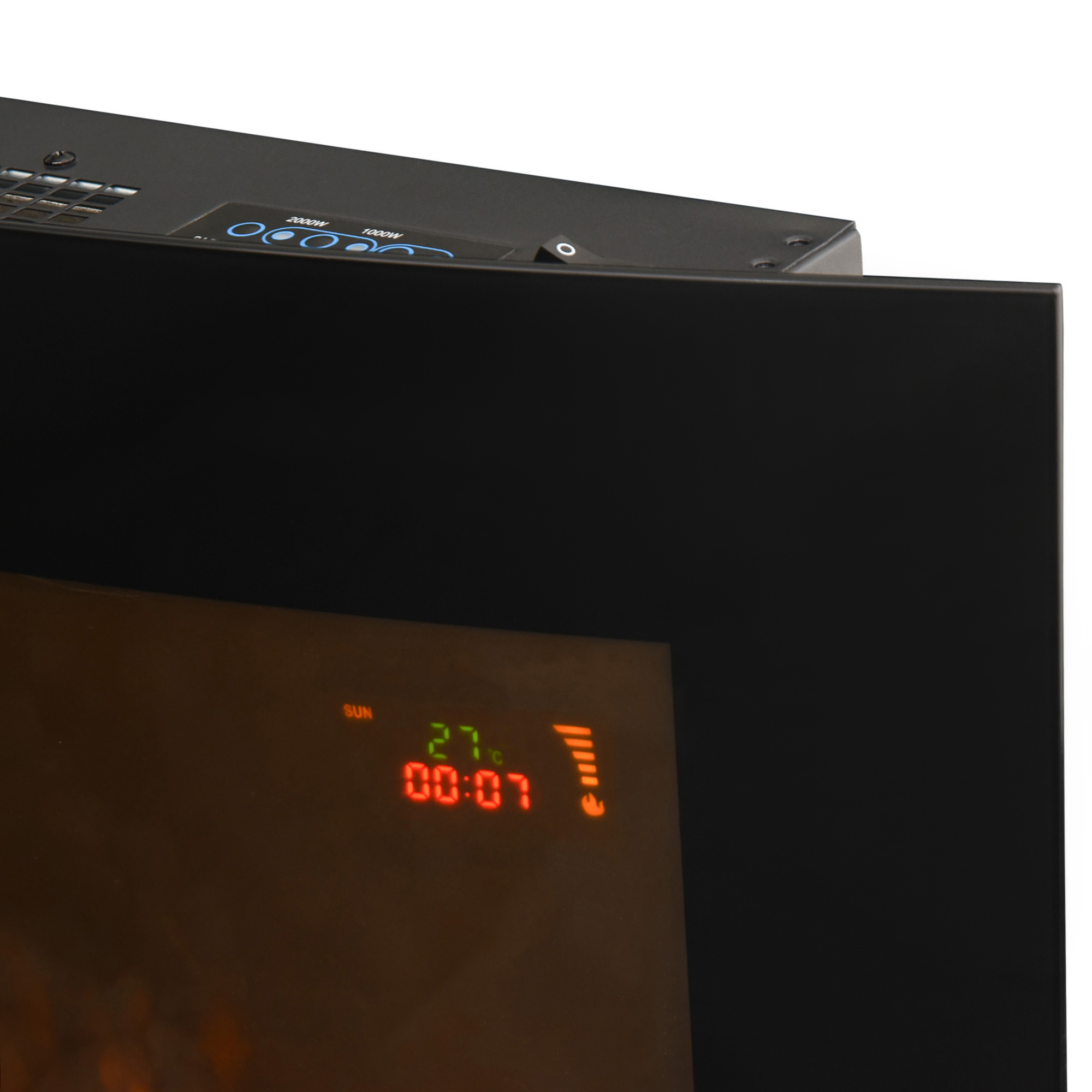 Elektrische kachel haardkachel kachel wandkachel met afstandsbediening 2 standen LED-liht