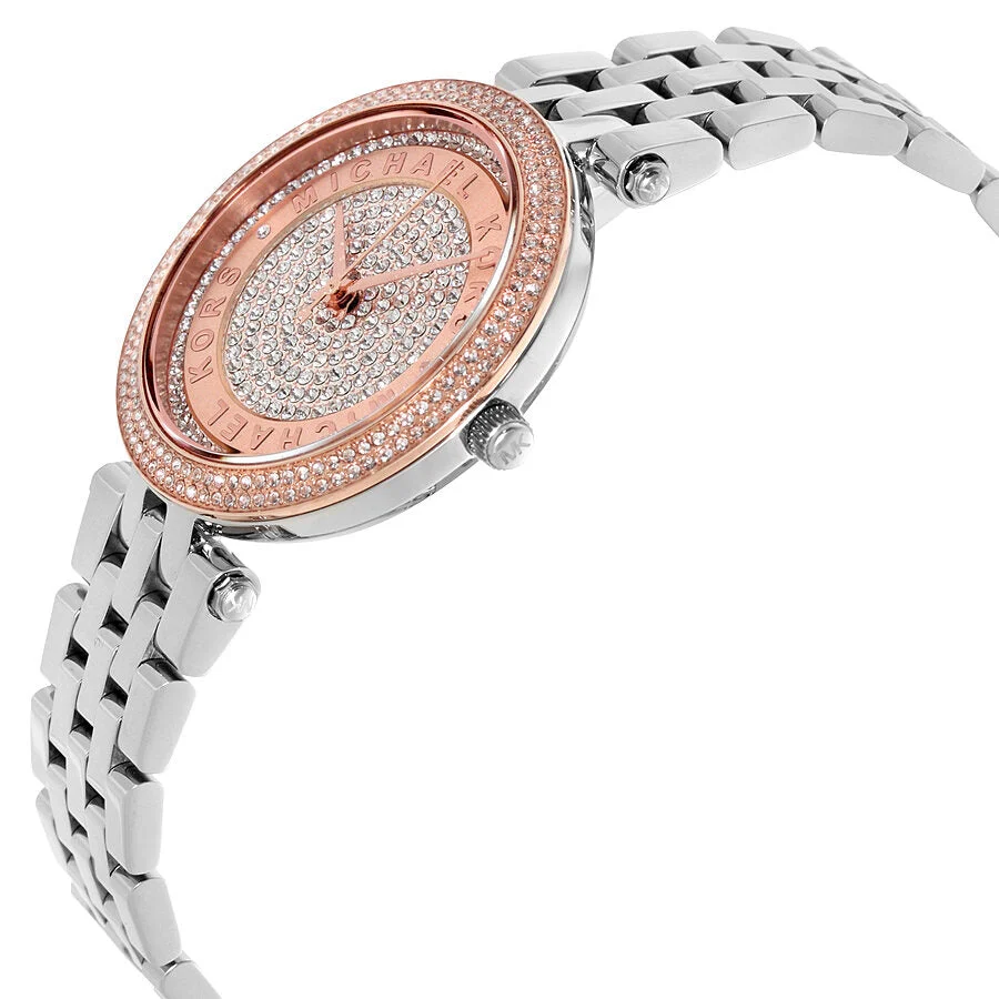 Michael Kors Mini Darci Pave Dial Silver Women's Watch - MK3446