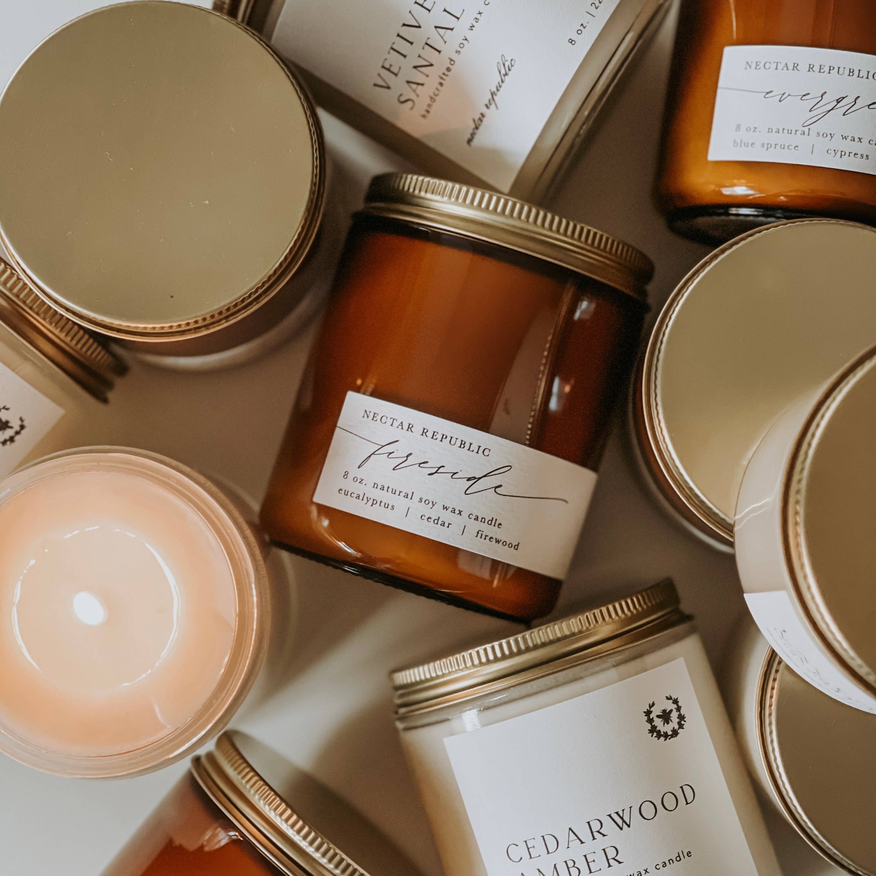 Amberwood Tin Soy Candle NECTAR REPUBLIC
