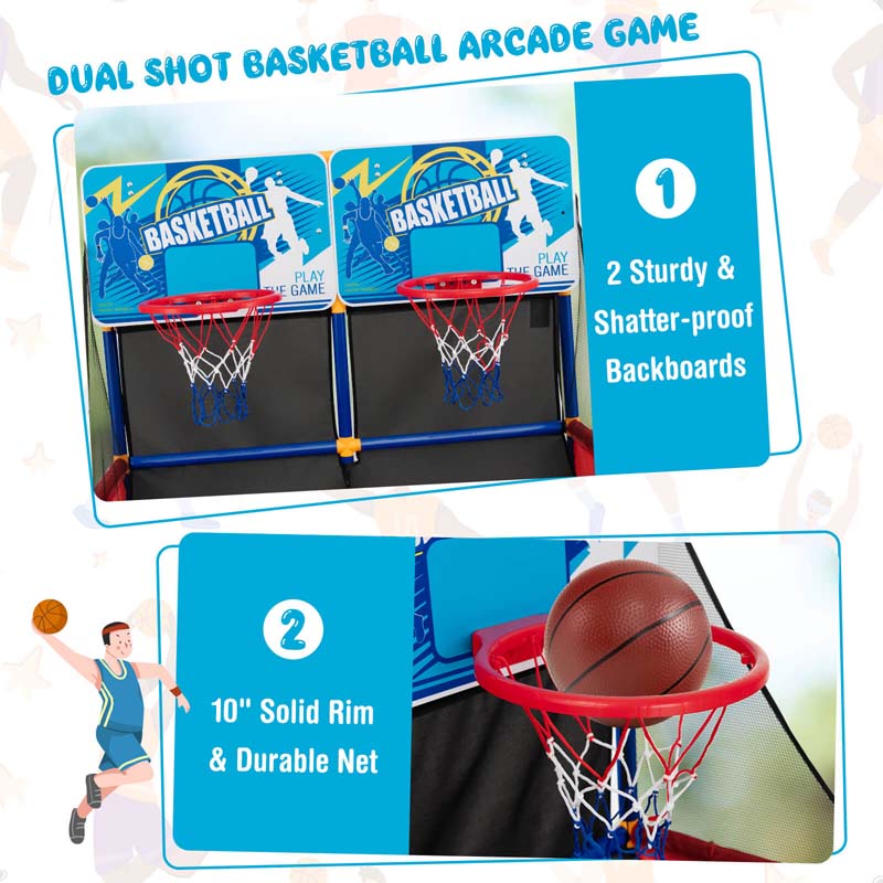 Eletriclife Kids Arcade Basketball Game Set with 4 Basketballs and Ball Pump