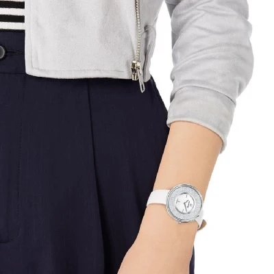 Swarovski Graceful Lady Floating Crystals White Dial White Strap Women's Watch 5275046