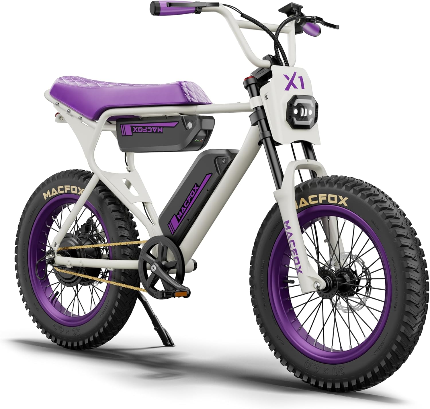 MACFOX Electric Bike for Adults Wheelies with 750W/500W Motor and 48V Ebike Battery, 20 Fat Tire Electric Dirtbike with Dual Disc Brakes and Shock Absorbers for Mountains, Road (US Warehouse)