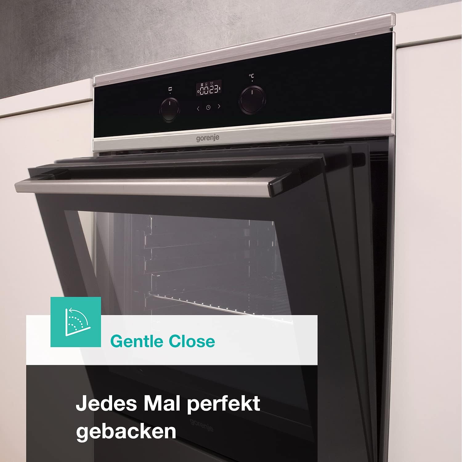 Gorenje GEIT5C61SPG Standherd mit Induktionskochfeld, 50 cm, 70 Liter,Silber, PerfectGrill, AirFry, FrozenBake, Pizza Mode 300°C, AquaClean, Made in Europe, inox
