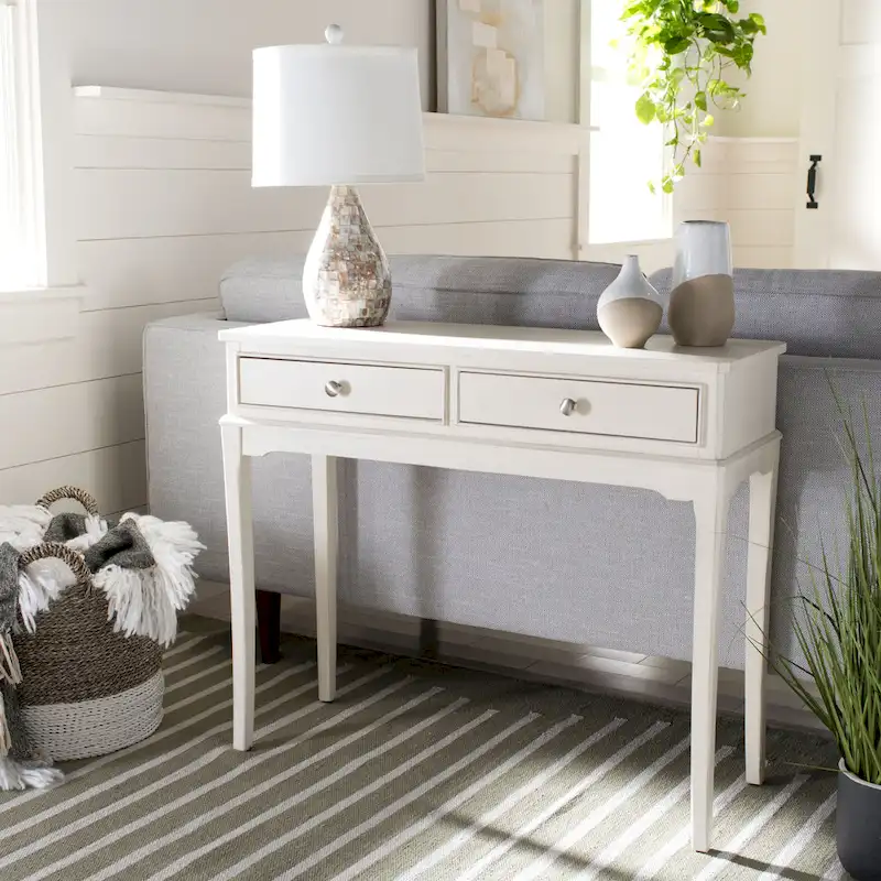 SAFAVIEH Affie 2-Drawer Console Table - Dimensions: 35.5" W x 13" D x 29.5" H