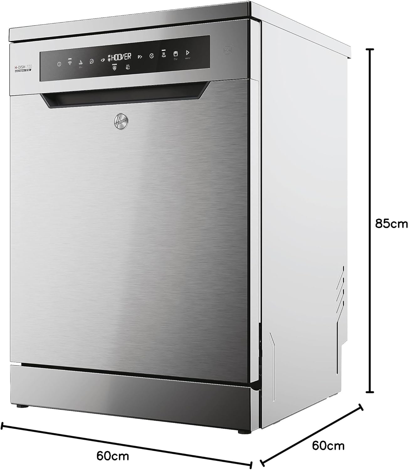 Hoover HF 4C6F0PW Geschirrspüler; 14 Maßgedecke; Freistehend, 60 cm breit; Energieeffizienzklasse C; Smarte Bedienung mit WiFi + Bluetooth-Technologie