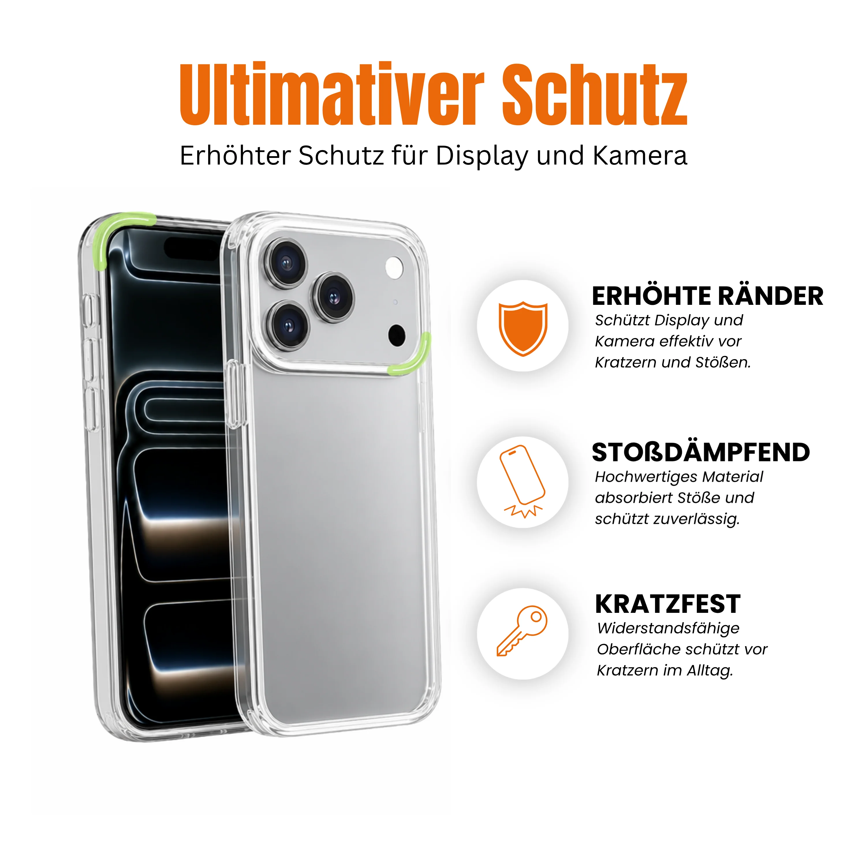 Transparente H��lle f��r iPhone mit Displayschutz