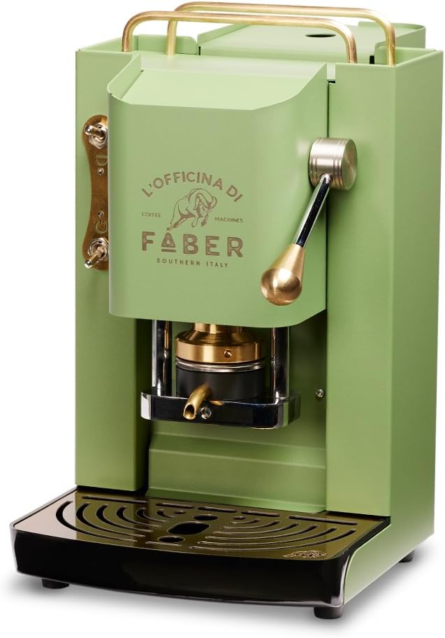 Faber PRO Total Deluxe Kaffeemaschine aus Messing, 44 mm Ese Papier, 1.3 liters, (Weiß)