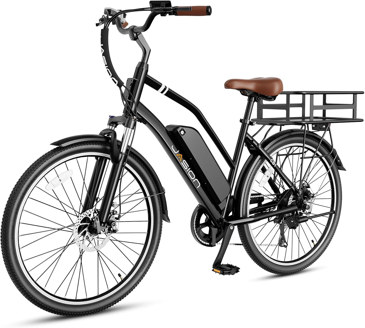 Jasion CB1 Electric Bike for Adults, 1000W Motor Peak Ebike, 450Wh Removeable Battery, 26'' City Cruiser Bicycle, 22 MPH Commuter Women Ebike, 7-Speed Gear
