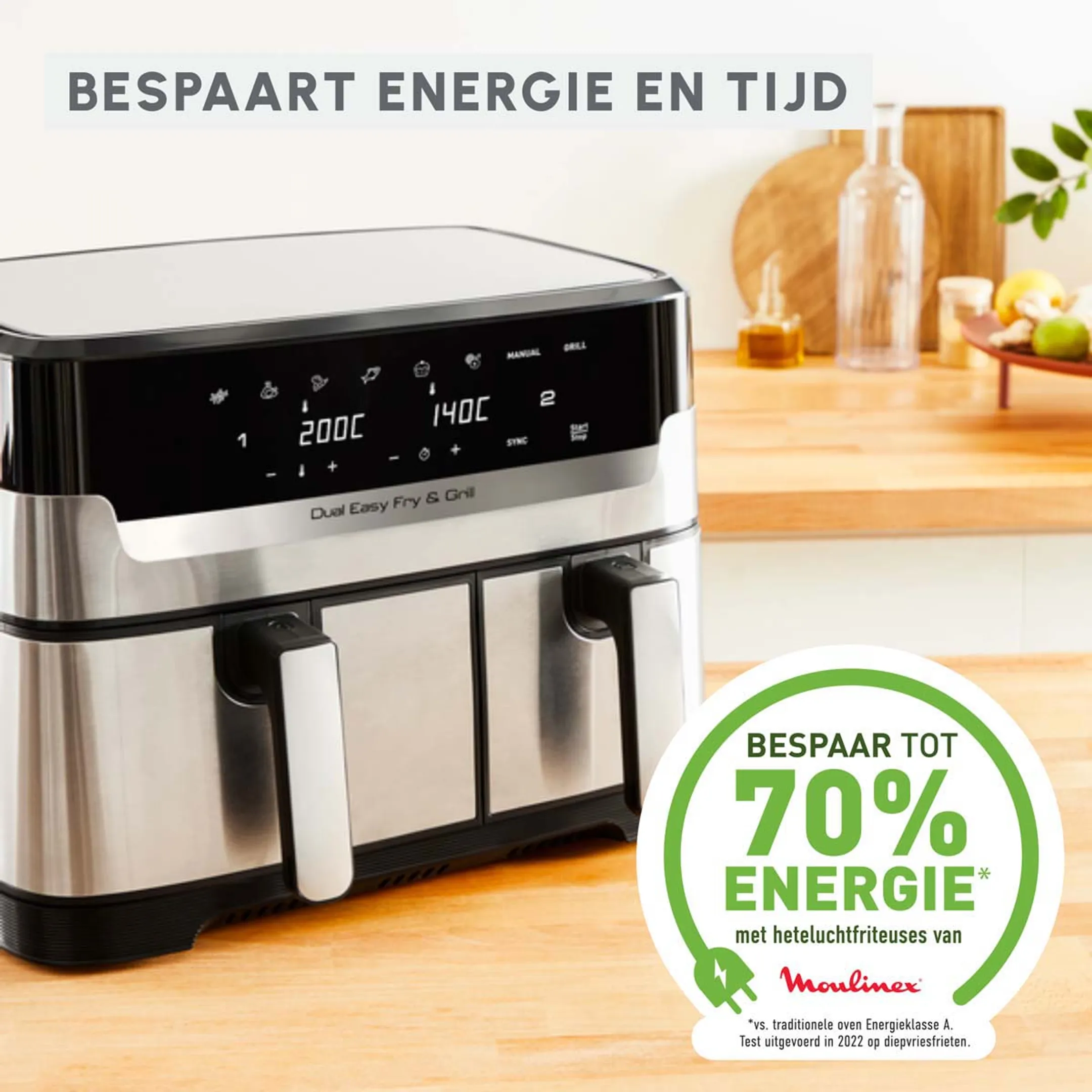 Moulinex Airfryer Dual Easy Fry & Grill EZ905D20