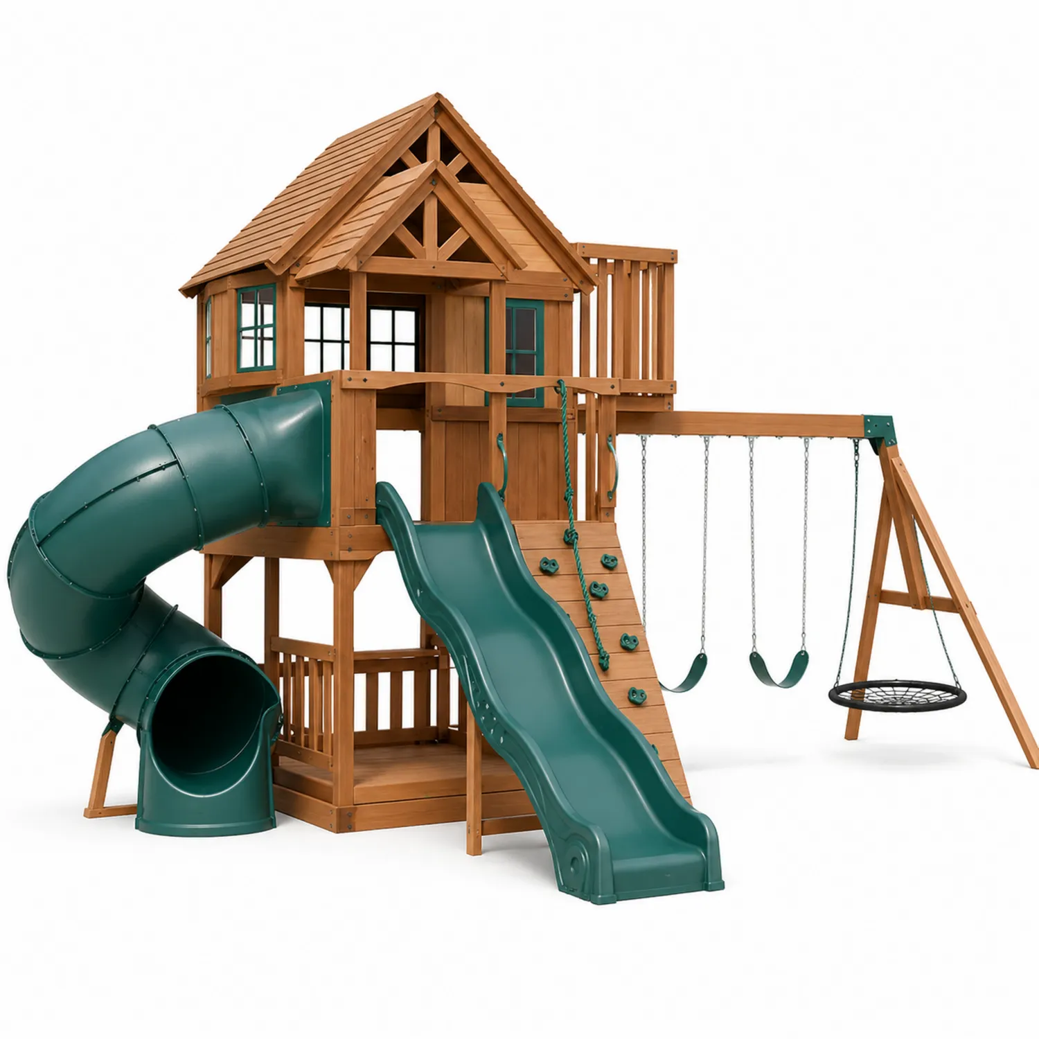 2026 Holzspielplatz mit Rutschen und Schaukeln für den Außenbereich