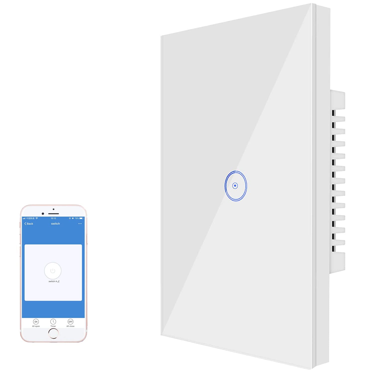 Jinvoo Smart 3-Gang Wall Light Switch, Touch Panel, Alexa & Google Home Compatible, No Hub Needed, 2-Pack, Black