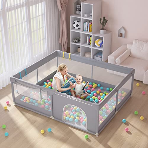 2025 SUPFOO Parque Infantil Extra Grande con Alfombra 180x150x68 cm para Bebés y Niños Pequeños, con Espuma Gruesa