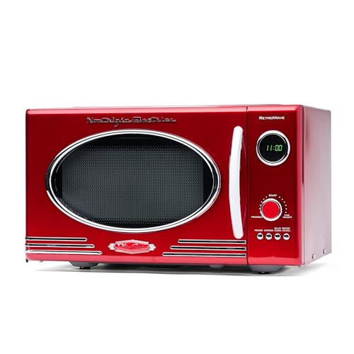 Nostalgia Microonde Retro da Banco Potenza 800 Watt 25,4L 12 Impostazioni di Cottura Preimpostate Orologio Digitale Elettrodomestici Cucina Rosso : Amazon.it: Casa e cucina