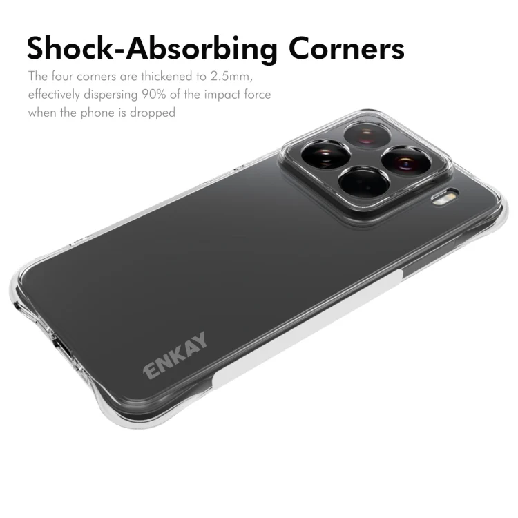 ENKAY Hat-Prince Transparent TPU Shockproof Phone Case, For Xiaomi 15 Pro, For Xiaomi 15, For Xiaomi 14T Pro 5G, For Xiaomi 14T 5G, For Xiaomi Redmi 14C 4G, For Redmi K70 Ultra, For Redmi Note 13R 5G, For Redmi Turbo 3 5G, For Xiaomi Redmi A3...