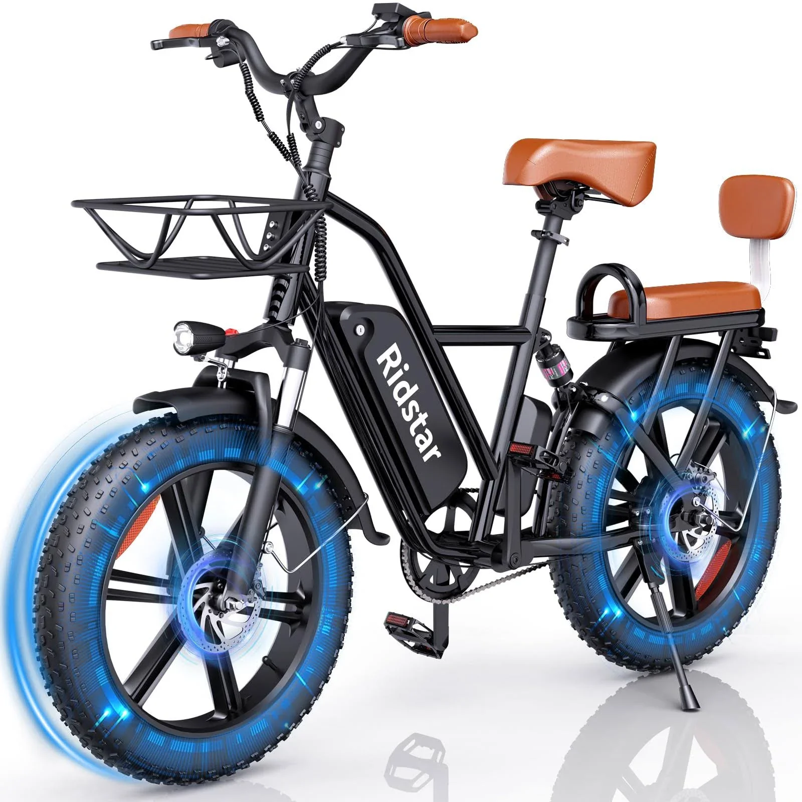Bopzin 1000W Electric Bike for Adults 48V 15Ah Removable Battery Ebike 20