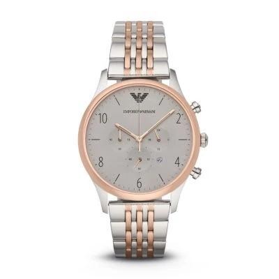 Emporio Armani Beta Chronograph Grey Dial Two-tone Men's Watch AR1864