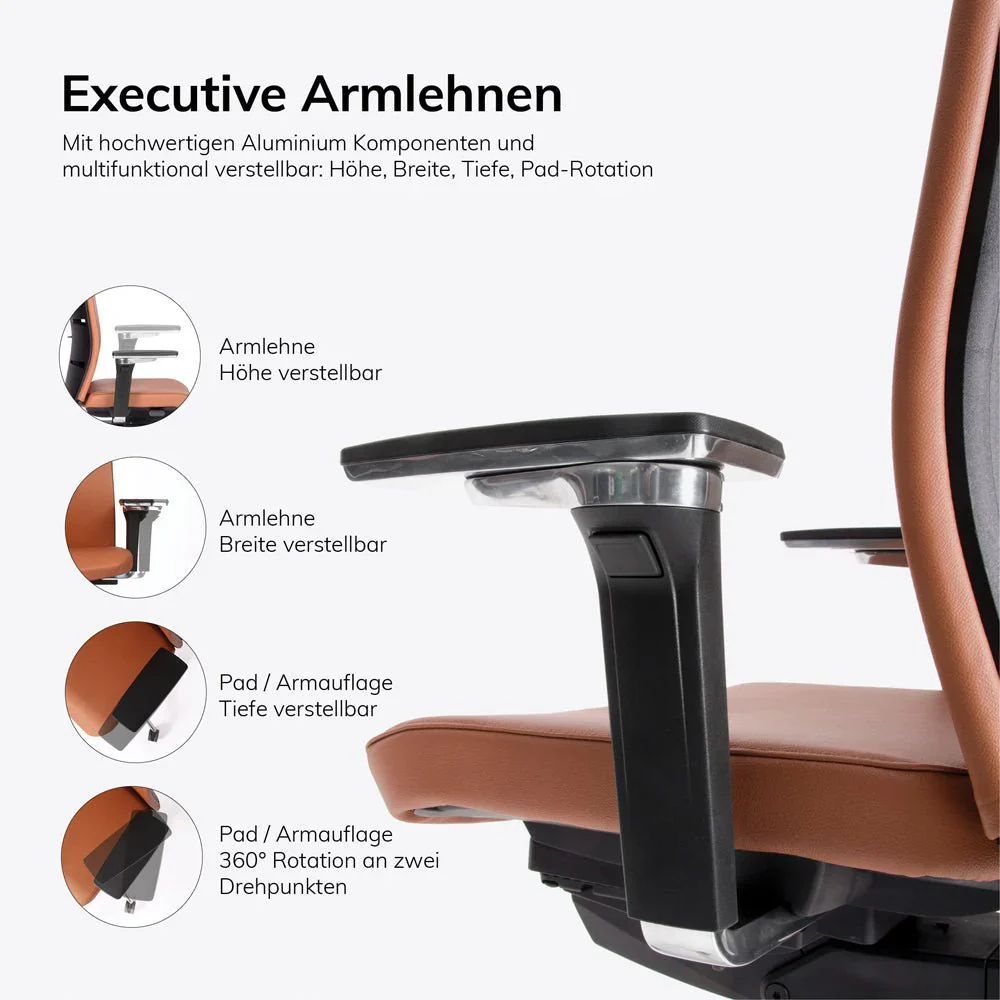 2025 lento Agilis Matrix MT14 – Sillón Ejecutivo de Alta Gama – Cuero Auténtico – Fabricado en Alemania