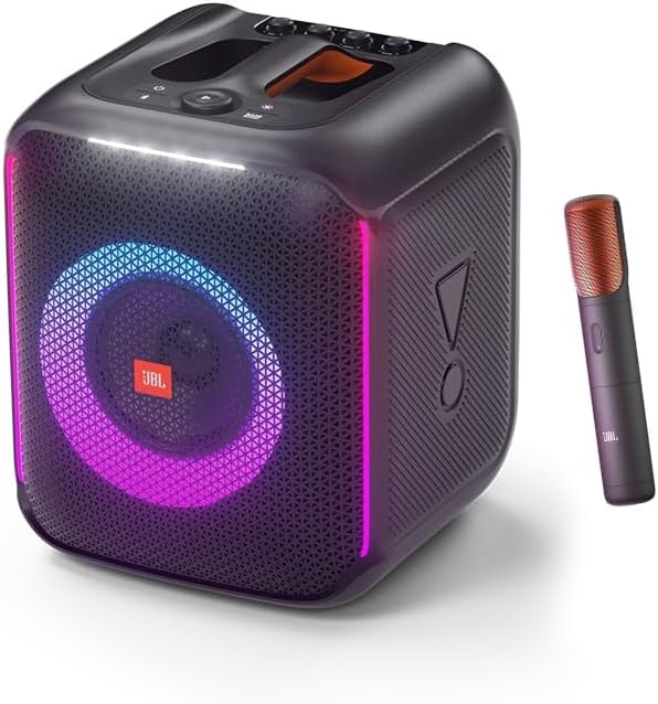 JBL PartyBox Encore – Altoparlante portatile per feste da interno e da esterno – Con luci integrate, design IPX4 e bassi profondi – 10 ore di autonomia – Nero