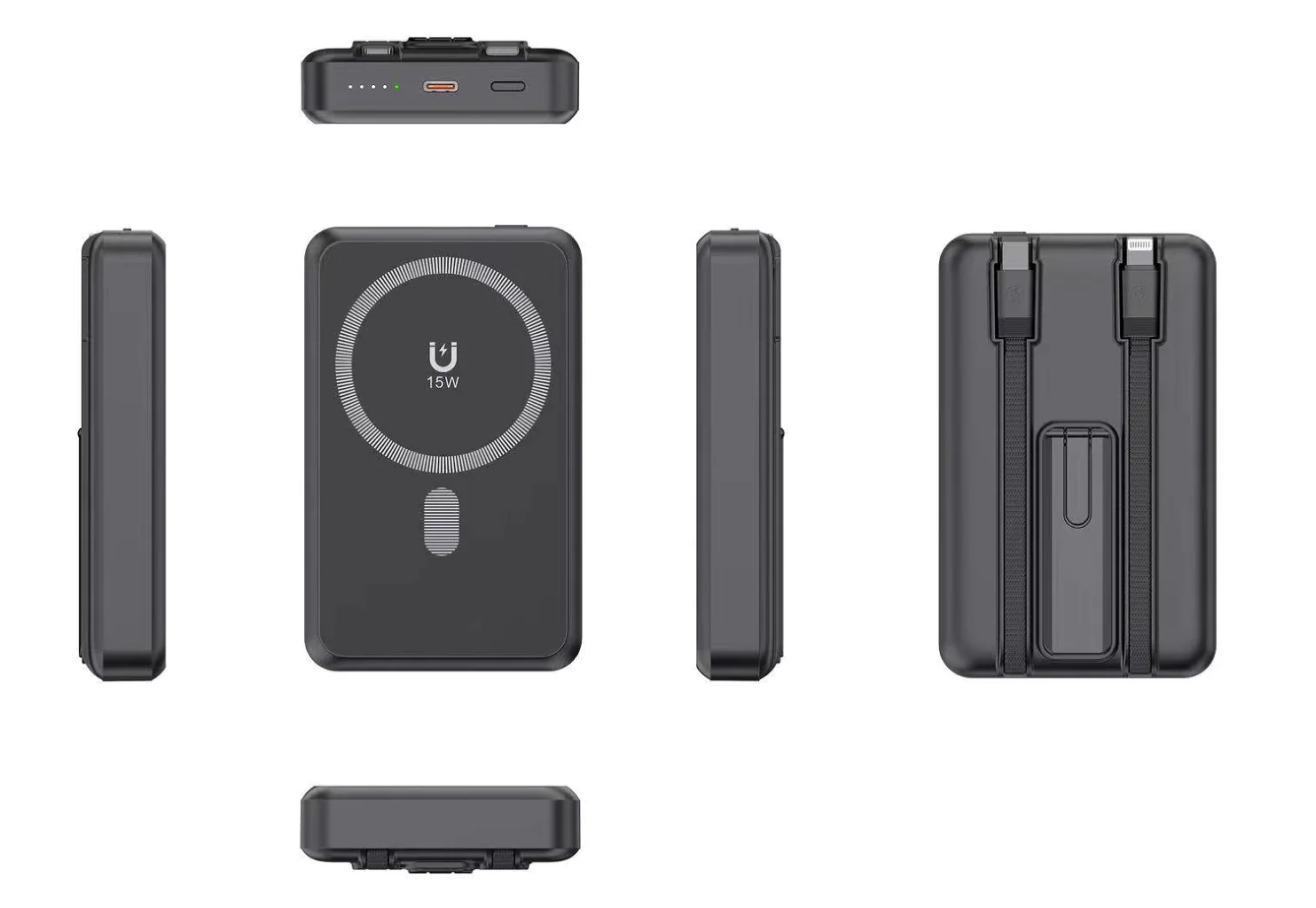Powerbank 22,5W Schnellladeger?t mit integriertem USB-C & Lightning Kabel �C Hochwertige Powerbank mit Fast Charging & Typ-C Input
