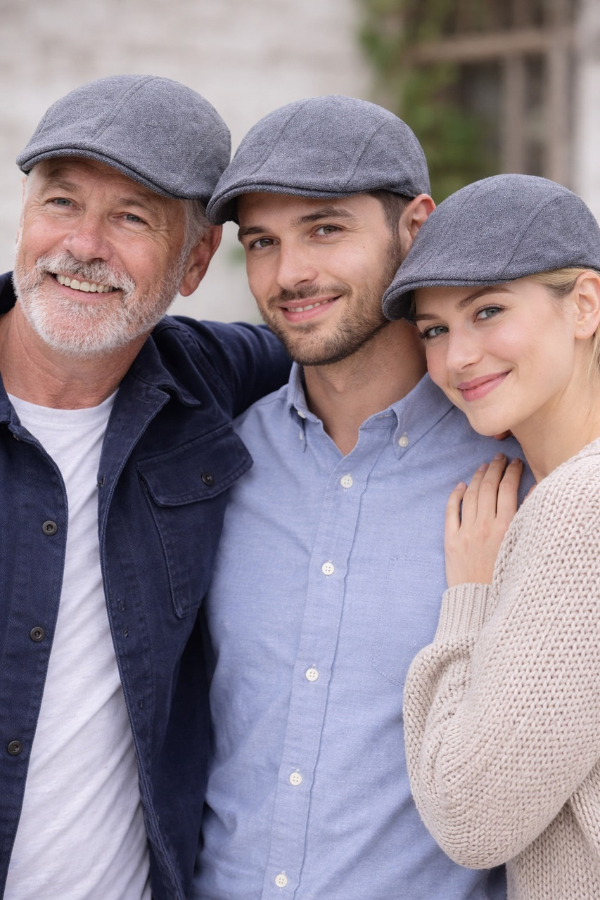 Ivy Cap Grey Deluxe Bulk 10+ Colors Available Linen Cotton 22.5 