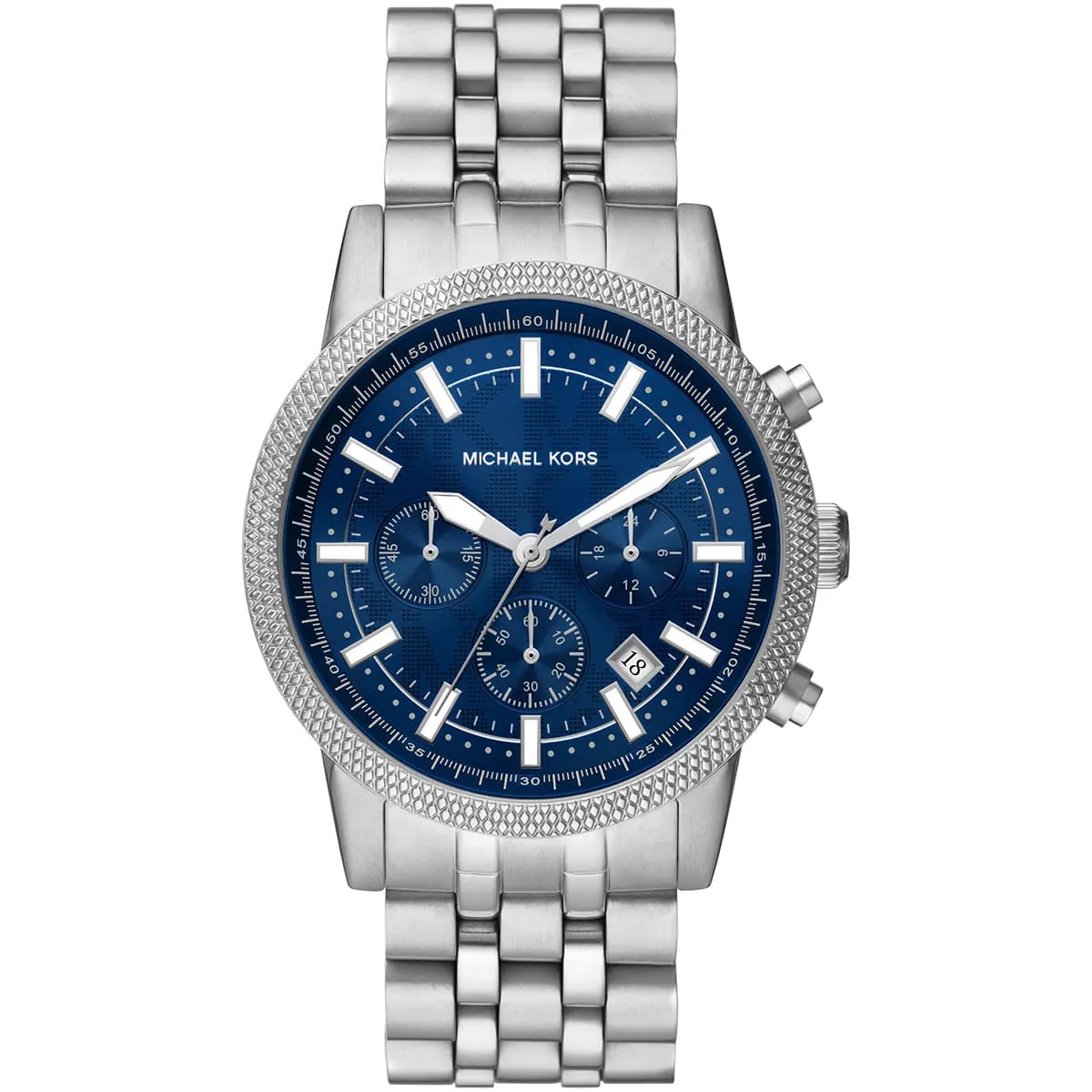 Michael Kors Hutton Chronograph Blue Dial Silver Men's Watch - MK8952