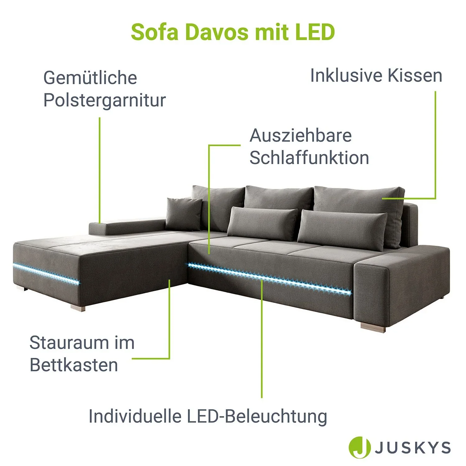 2025 Sofá Davos con LED