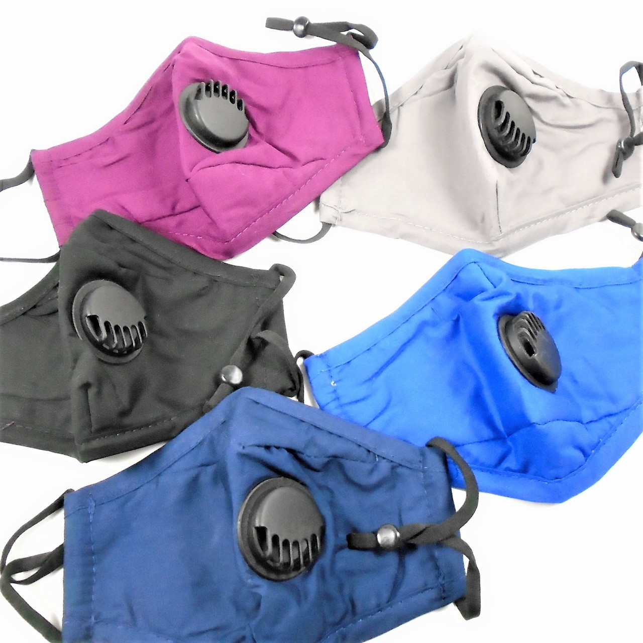 Heavy Duty Kids Masks w/ Filter Pocket Included Mixed Colors 12 PACK 70001FP