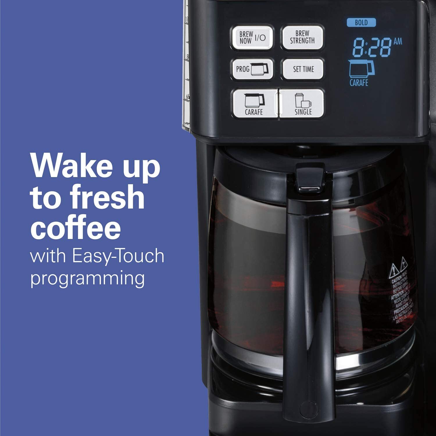 Fast Brew 3-Way Coffee Maker, Single Serve & 12-Cup Pot, Large Reservoir, Easy Programming, Black