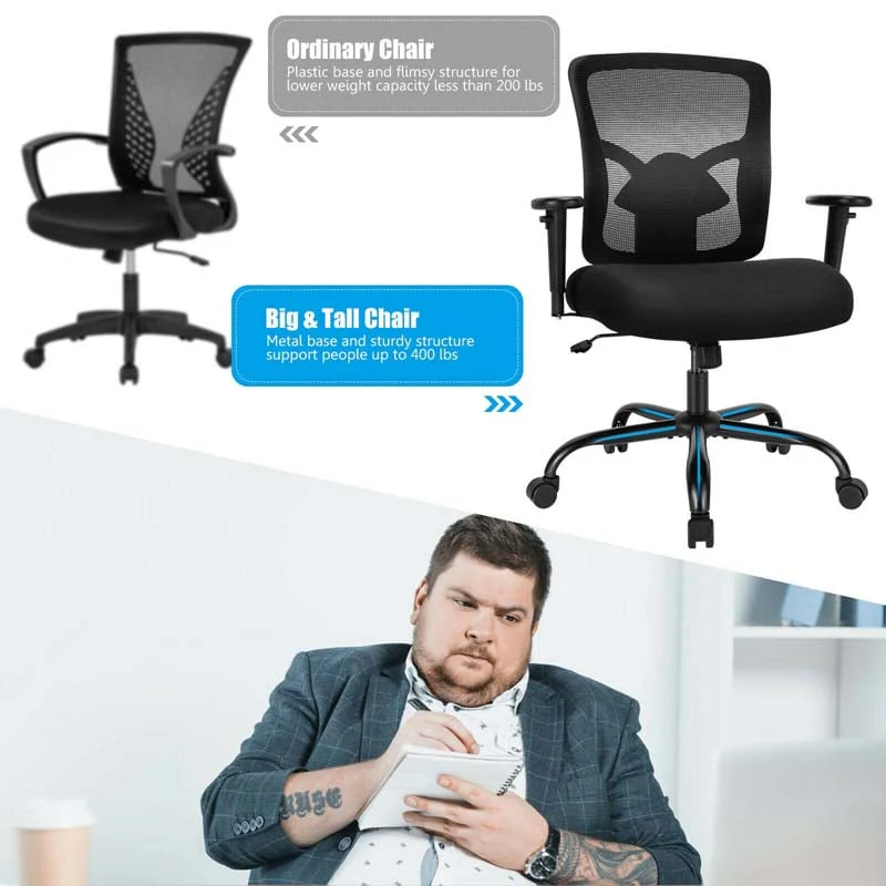 Eletriclife 400LBS Mesh Big and Tall Office Chair Swivel Task Chair