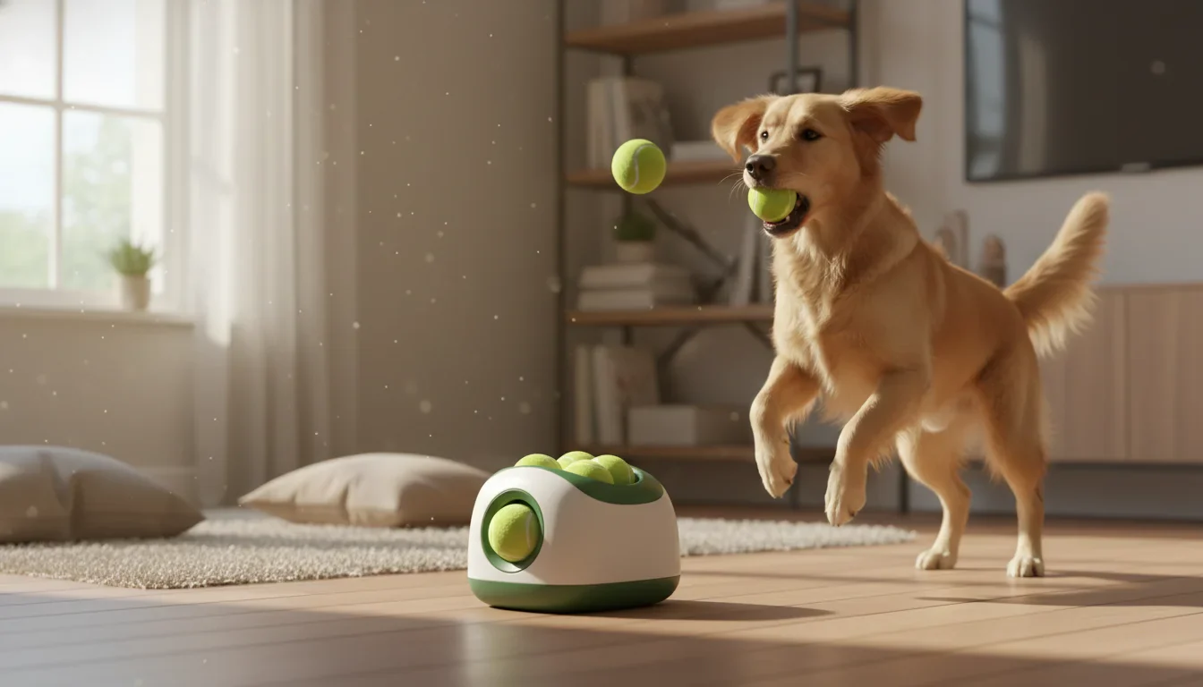 Automatic Dog Ball Launcher, Interactive Fetch Machine with Adjustable Distance