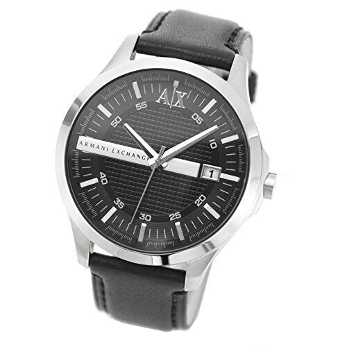 Armani Exchange Whitman Black Dial Black Leather Silver Watch - AX2101