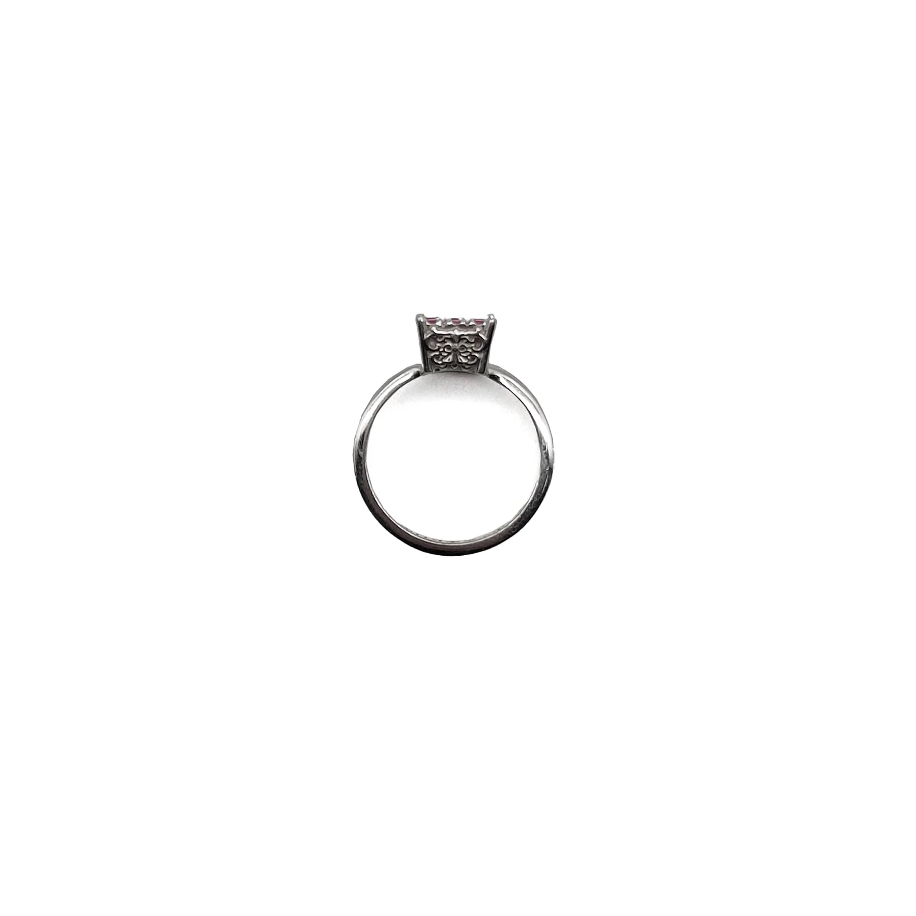 Chrome Hearts Jewelry 18K White Gold Pink Saph KH Cocktail Ring