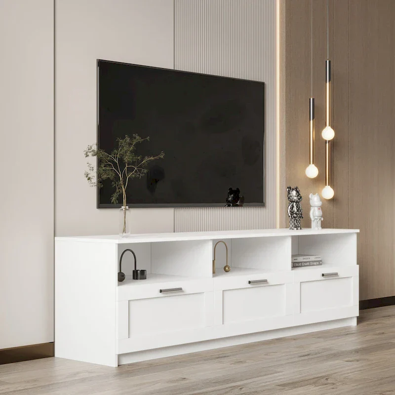 Contemporary 70.87" TV Cabinet with 3 Storage Drawers - Stylish Entertainment Center for Living Room