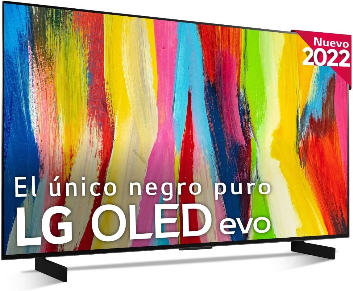 LG OLED42C24LA - Smart TV webOS22 42 pulgadas (106 cm) 4K OLED evo, Procesador Inteligente Potencia a9 Gen 5 IA, compatible formatos HDR, HDR Dolby Vision y Dolby Atmos, para Gaming