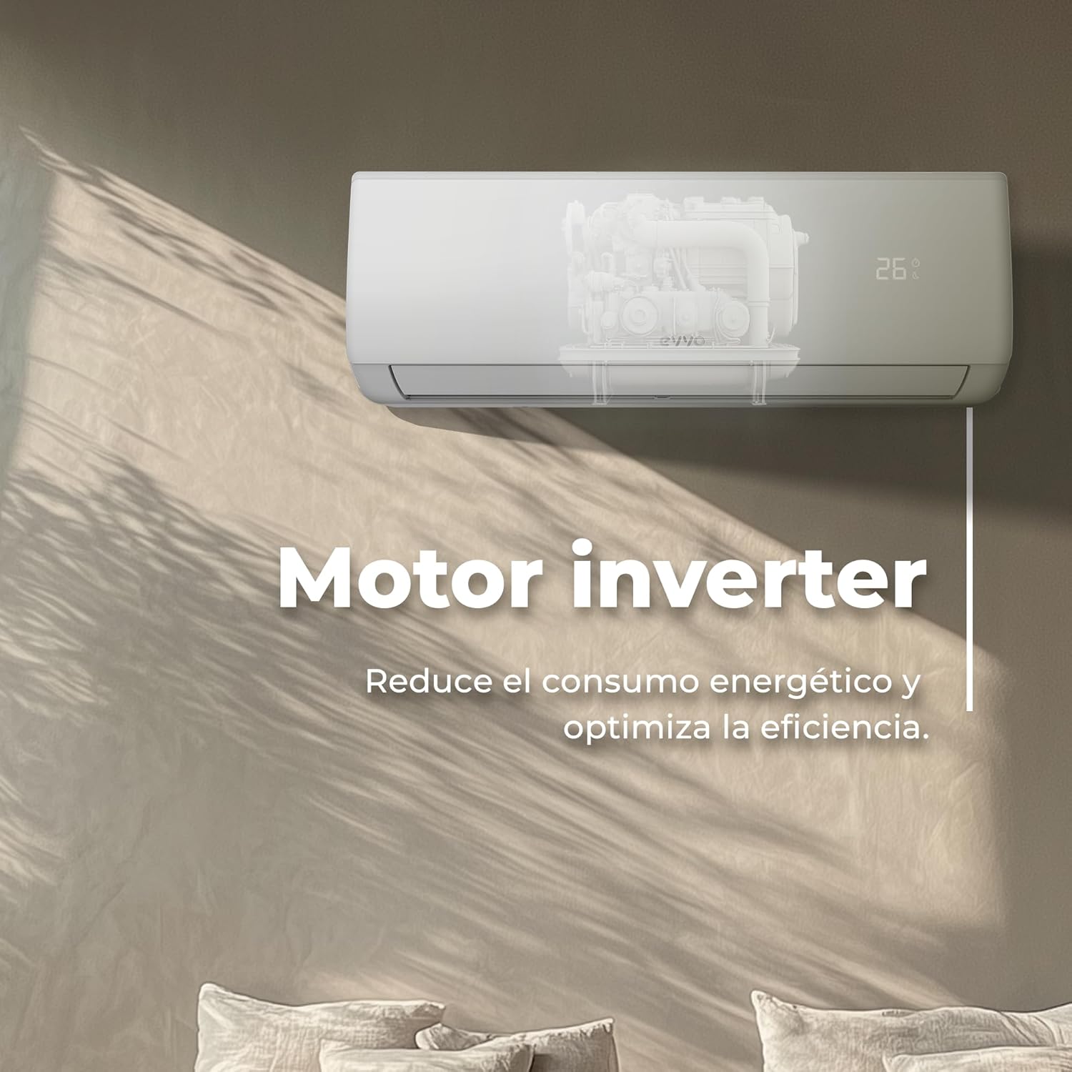 EVVO CLIMA Multi Split Air Conditioner 2x1 WiFi, Efficiency A++, Inverter System, Heat Pump, Dehumidifier, Remote Control, White, 9000 + 12000 BTU