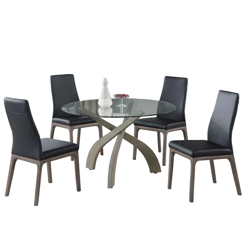 Criss Cross Dining Set Featuring Black Chairs