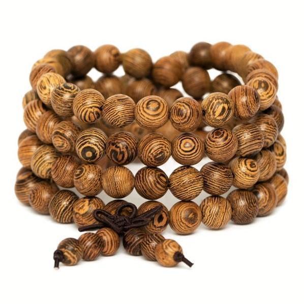 Tibetaanse Mala - Wengé-Hout - Ongelakt