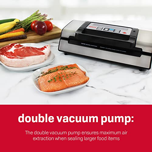 Nesco Deluxe Food VS-12 Vacuum Sealer, 130 Watts, Kit Bags & Viewing Lid