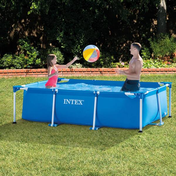 Intex 28271EH 8.5 ft. x 5.3 ft. x 2.13 ft. Rectangular Frame Above Ground Swimming Pool, Blue - 2