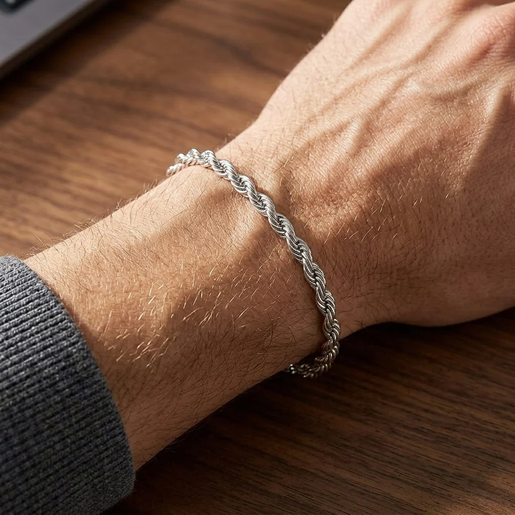 Big Daddy 6MM Silver Steel Rope Bracelet