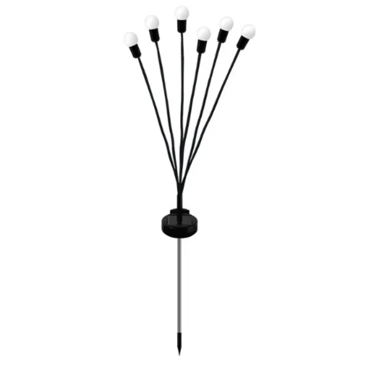 2sets Solar Firefly Lights Christmas Outdoor Garden Waterproof Lawn Lights, Color: 6 Head Color Light